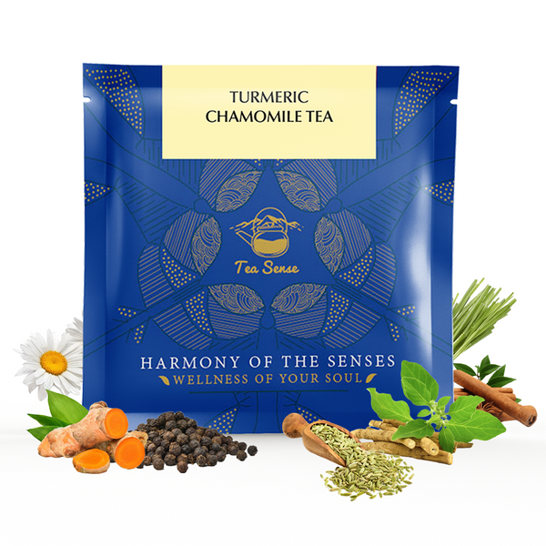 TEA SENSE Turmeric Chamomile Pyramid Tea Bags (15 Pc)