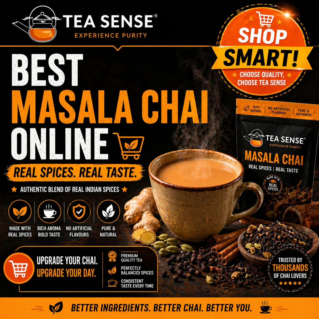 Best Masala Chai Online: Real Spices, Real Taste | TEA SENSE – Tea ...