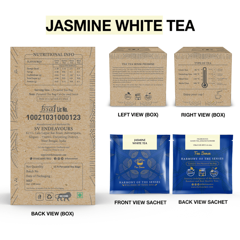 TEA SENSE Jasmine Jade White Tea Blend of White Tea and Jasmine Tea