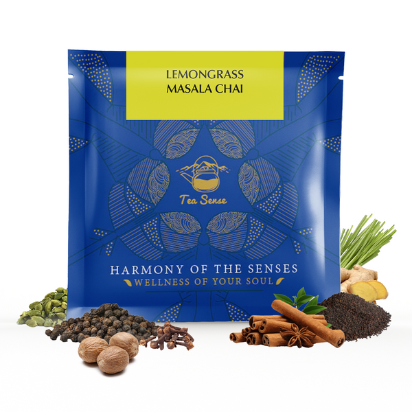 TEA SENSE Lemongrass Masala Chai Pyramid Tea Bags (15 Pc)