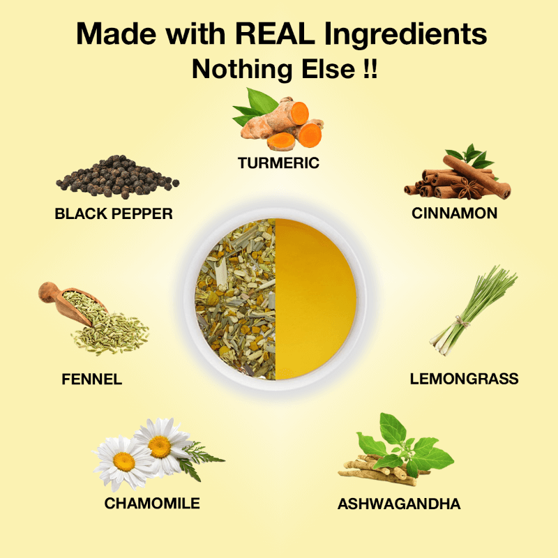 TEA SENSE Turmeric Chamomile Herbal Tea Stress Reliever Tea Tea