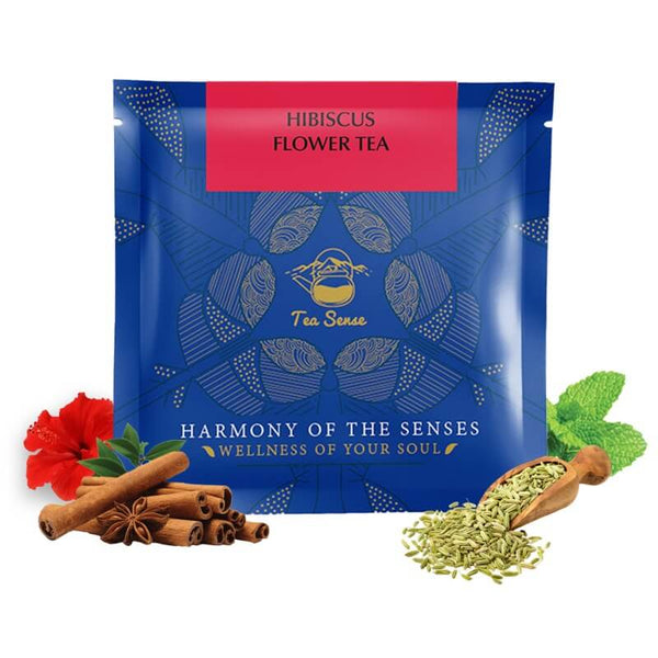 TEA SENSE Hibiscus Flower Pyramid Tea Bags (15 Pc)