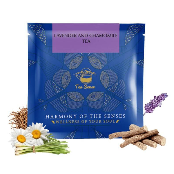 TEA SENSE Lavender and Chamomile Pyramid Tea Bags (15 Pc)