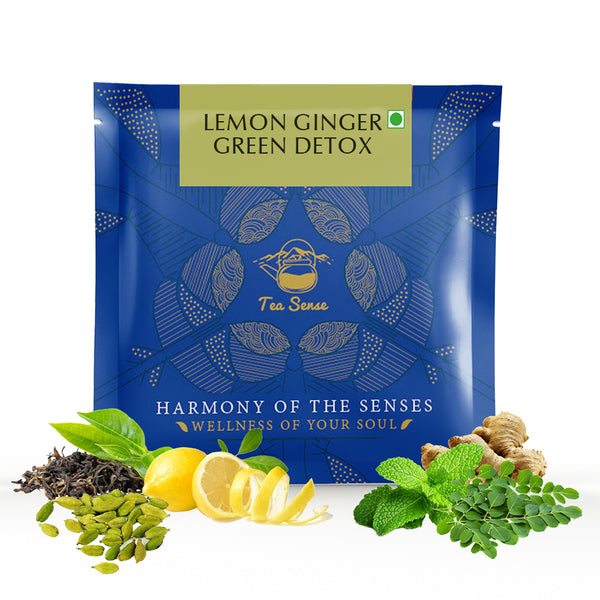 TEA SENSE Lemon Ginger Green Detox - 15pcs Pyramid Tea Bags